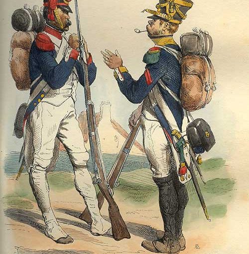 Illustration of Napoleon grenadier standing with voltegeur