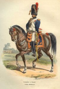 Illustration of French grenadier on horseback